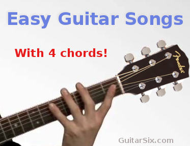 easy guitar songs with 4 chords
