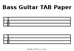 bass guitar tab paper